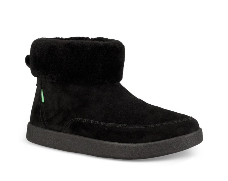 Sanuk Womens New Bootah Suede Black Boots | CTVHDB243